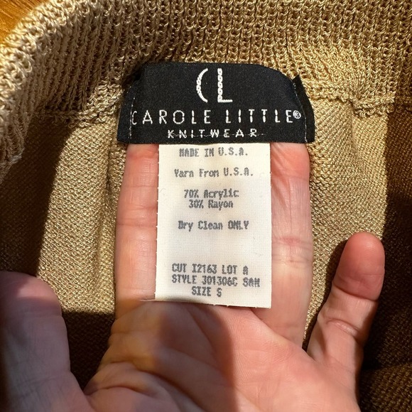 Vintage American Carole Little Deadstock NWT Women’s Tan Knit Maxi Skirt - Picture 2 of 6